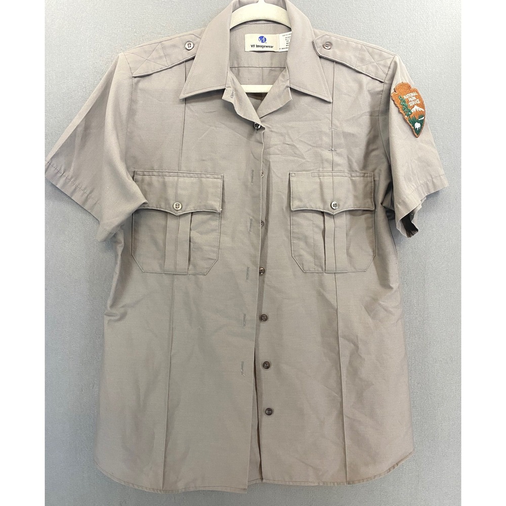 Women's Size 36 VF National Park Service NPS Uniform Shirt Khaki Tan SS